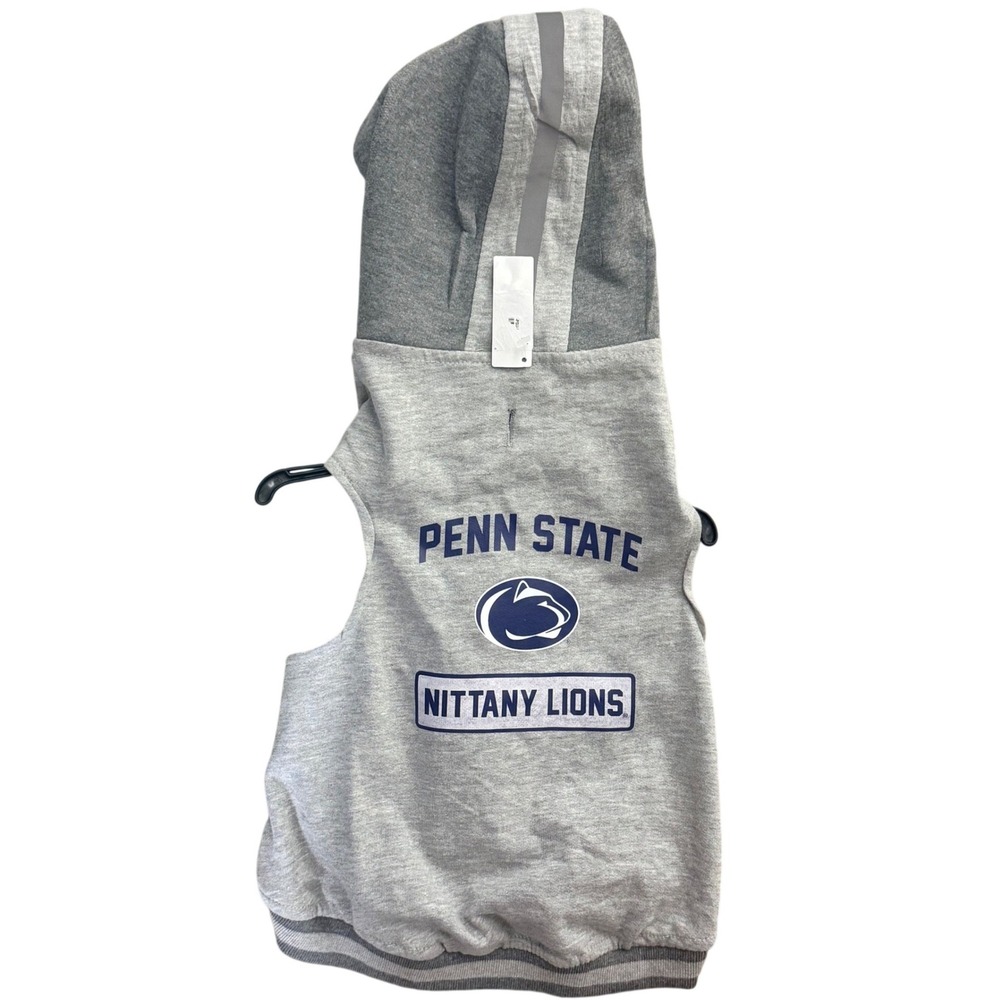 Penn State Nittany Lions Pet Hoodie Heather Gray Dog Vest Reflective Stripe NWT